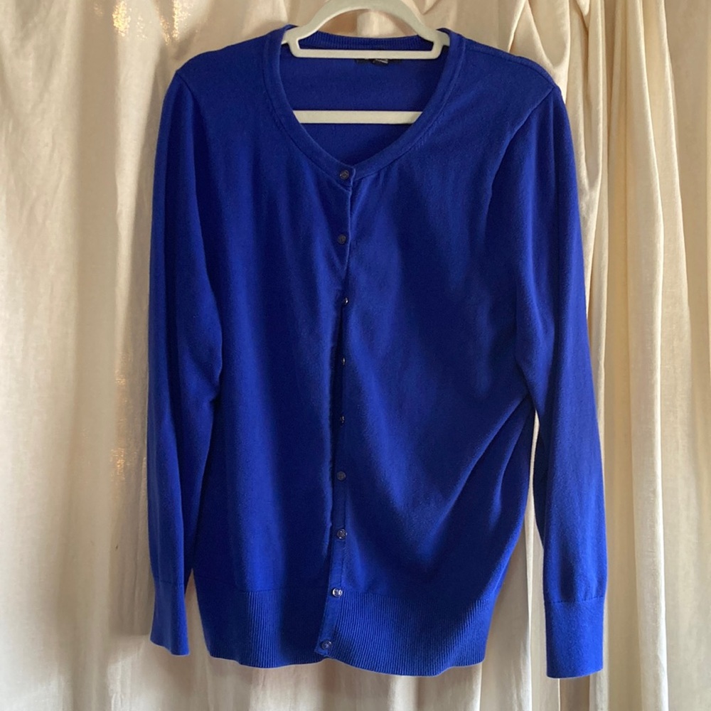 Lands end blue cardigan